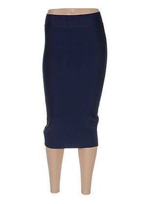 Jupe mi-longue taille haute bleu POUPÉE DE SOIE femme