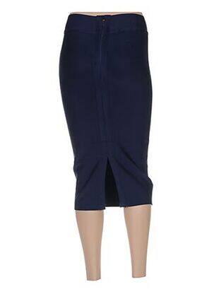 Jupe mi-longue taille haute bleu POUPÉE DE SOIE femme