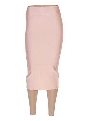 Jupe mi-longue taille haute orange POUPÉE DE SOIE femme