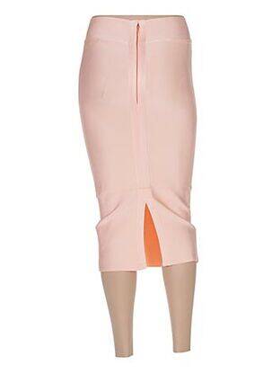 Jupe mi-longue taille haute orange POUPÉE DE SOIE femme