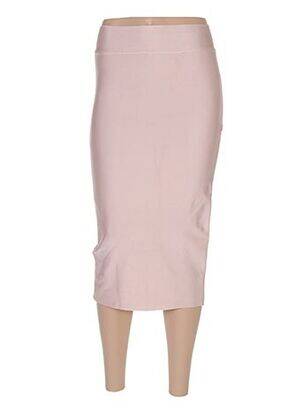 Jupe mi-longue taille haute rose POUPÉE DE SOIE femme