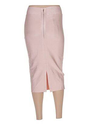 Jupe mi-longue taille haute rose POUPÉE DE SOIE femme