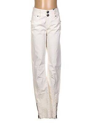 Pantalon slim taille basse taille basse beige DDP femme