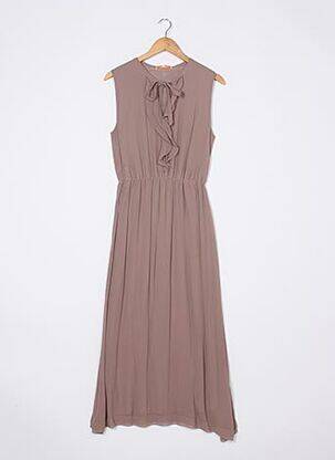 Robe longue sans manche sans manche marron LA FEE MARABOUTEE femme