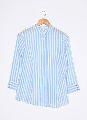 Chemisier coupe cintrée manches longues bleu LA FEE MARABOUTEE femme