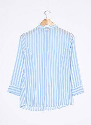 Chemisier coupe cintrée manches longues bleu LA FEE MARABOUTEE femme