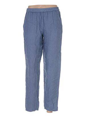 Pantalon droit taille élastique bleu LA FEE MARABOUTEE femme