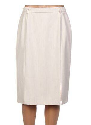 Jupe mi-longue coupe droite beige KARTING femme
