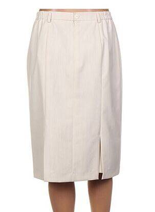 Jupe mi-longue coupe droite beige KARTING femme