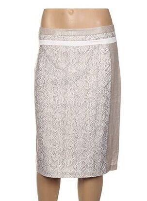 Jupe mi-longue coupe droite beige DIANE LAURY femme