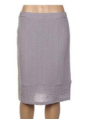 Jupe mi-longue coupe droite gris DIANE LAURY femme