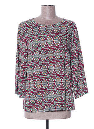 Blouse col rond manches 3/4 rouge C'EST BEAU LA VIE femme