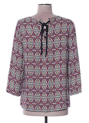 Blouse col rond manches 3/4 rouge C'EST BEAU LA VIE femme