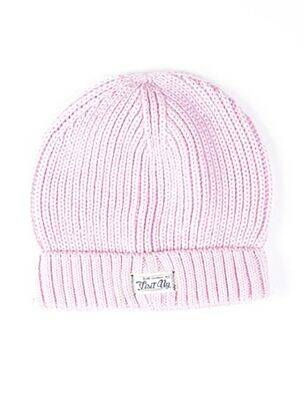 Bonnet finition bords-côtes rose MAXIMO fille