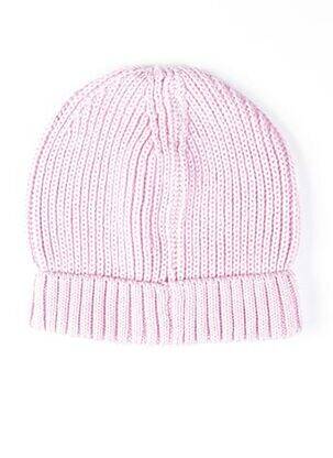 Bonnet finition bords-côtes rose MAXIMO fille