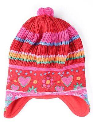 Bonnet imprimé fantaisie rouge MAXIMO fille