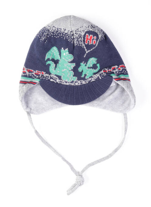 Bonnet imprimé fantaisie gris MAXIMO garcon
