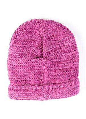 Bonnet maille grosse maille rose MAXIMO fille