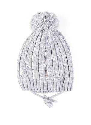 Bonnet fermeture liens à nouer gris MAXIMO fille