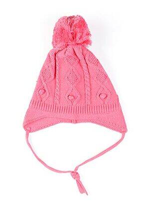 Bonnet fermeture liens à nouer rose MAXIMO fille
