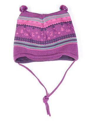 Bonnet imprimé fantaisie violet MAXIMO fille