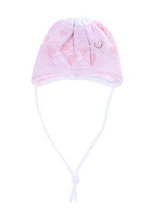 Bonnet fermeture liens à nouer rose MAXIMO fille