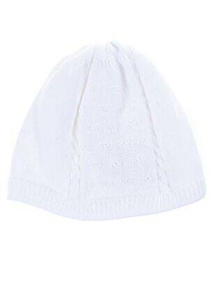 Bonnet finition bords-côtes blanc MAXIMO enfant