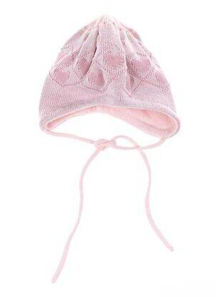 Bonnet fermeture liens à nouer rose MAXIMO fille