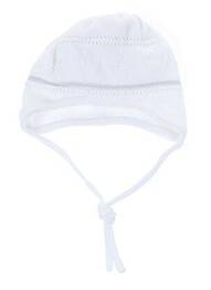 Bonnet fermeture liens à nouer blanc MAXIMO fille