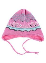 Bonnet fermeture liens à nouer rose MAXIMO fille