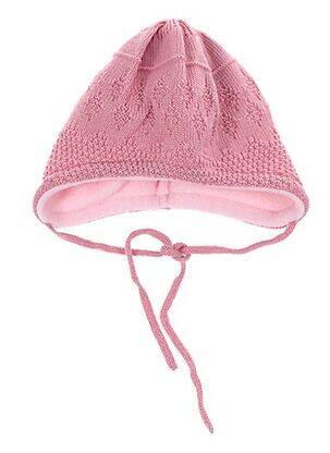 Bonnet fermeture liens à nouer rose MAXIMO fille