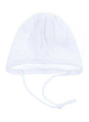 Bonnet finition bords-côtes blanc MAXIMO enfant