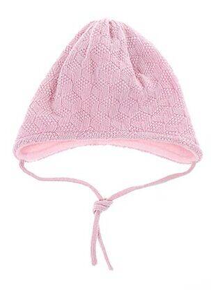 Bonnet fermeture liens à nouer rose MAXIMO fille