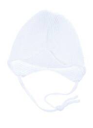 Bonnet fermeture liens à nouer blanc MAXIMO enfant
