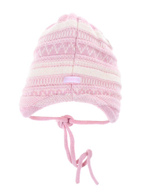 Bonnet fermeture liens à nouer rose MAXIMO fille