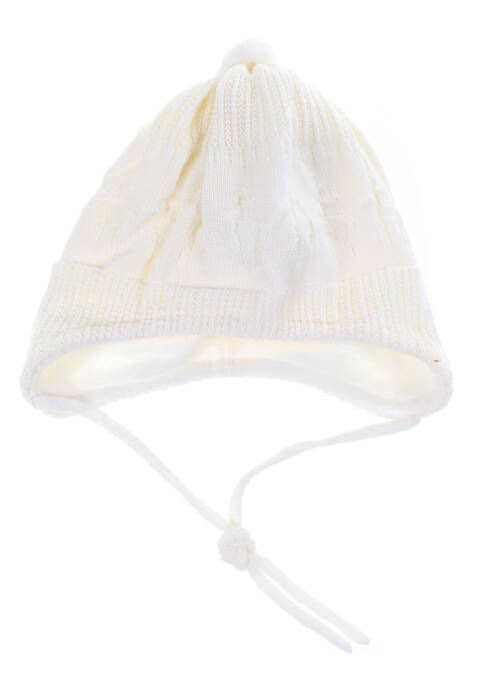 Bonnet fermeture liens à nouer beige MAXIMO enfant