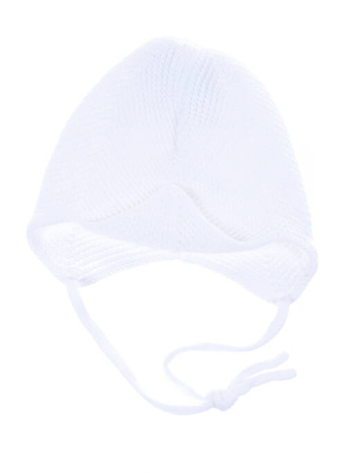 Bonnet fermeture liens à nouer blanc MAXIMO enfant