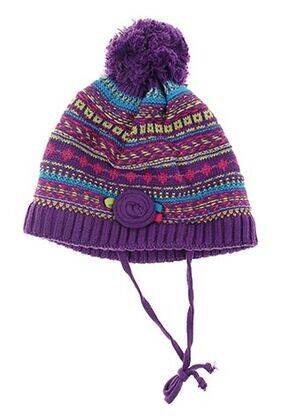 Bonnet imprimé fantaisie violet PUSBLU fille