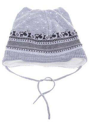 Bonnet imprimé fantaisie gris MAXIMO garçon