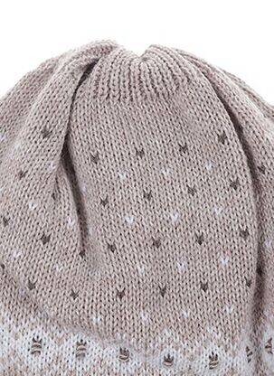 Bonnet finition bords-côtes beige MAXIMO enfant