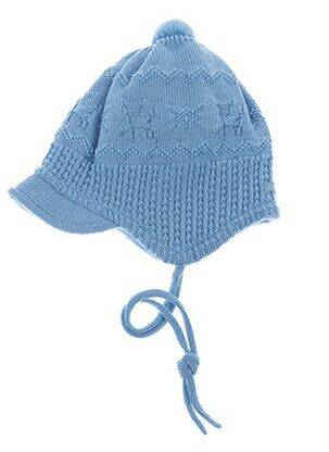 Bonnet fermeture liens à nouer bleu MAXIMO garçon