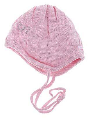 Bonnet fermeture liens à nouer rose MAXIMO fille