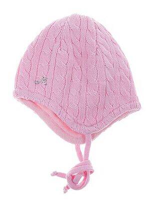 Bonnet fermeture liens à nouer rose MAXIMO fille
