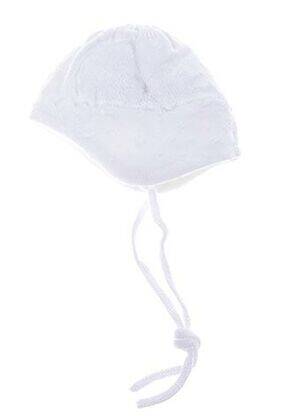 Bonnet fermeture liens à nouer blanc MAXIMO fille