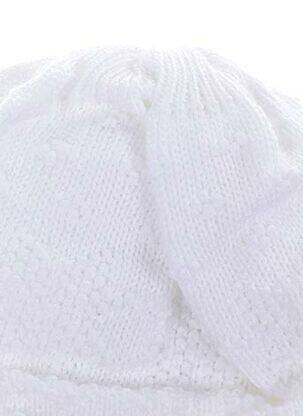 Bonnet fermeture liens à nouer blanc MAXIMO fille