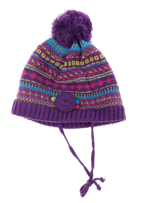 Bonnet empiècements violet PUSBLU fille