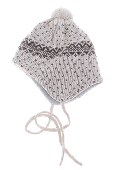 Bonnet fermeture liens à nouer beige MAXIMO enfant