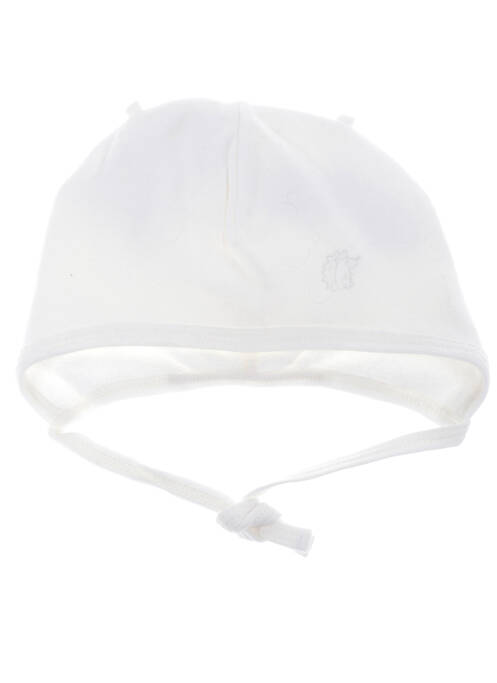 Bonnet fermeture liens à nouer blanc MAXIMO enfant