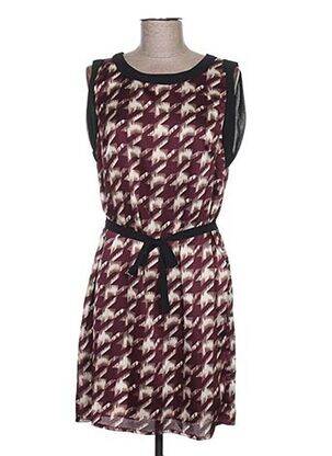 Robe mi-longue sans manche sans manche rouge ARELINE femme