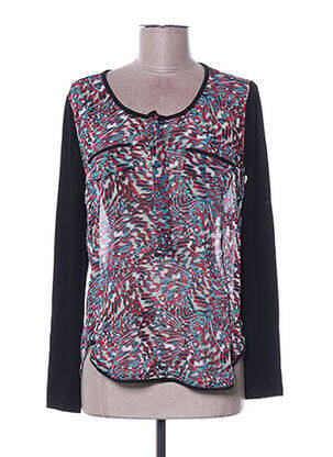 Blouse légère et transparente manches longues noir ARELINE femme